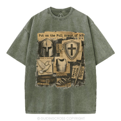 Put On The Full Armor Of God Christian Washed T-Shirt