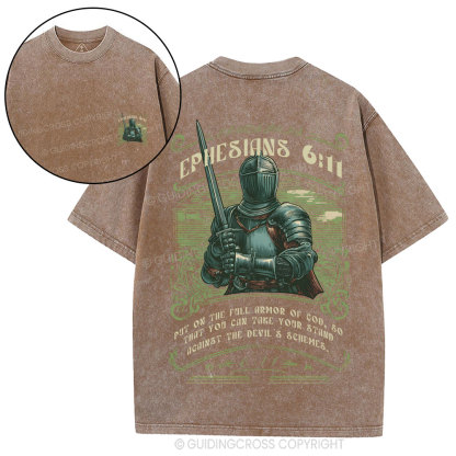 Put On The Full Armor Of God Christian Washed T-Shirt