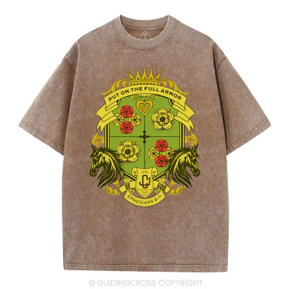Put On The Full Armor Of God Christian Washed T-Shirt