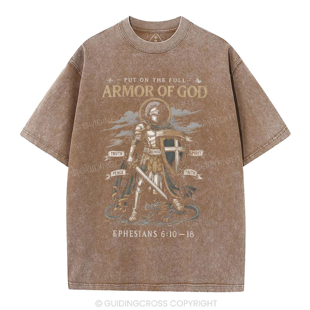 Put On The Full Armor Of God Christian Washed T-Shirt