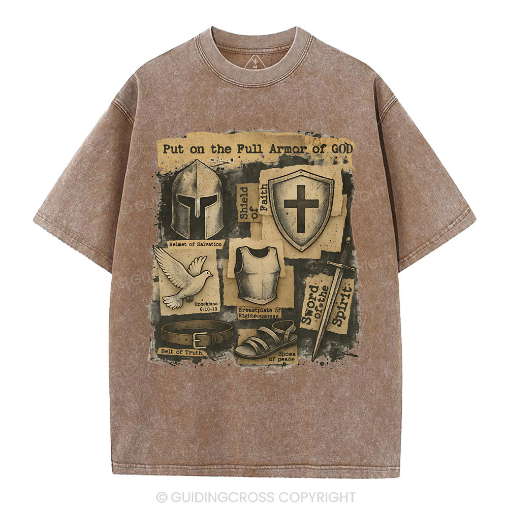 Put On The Full Armor Of God Christian Washed T-Shirt