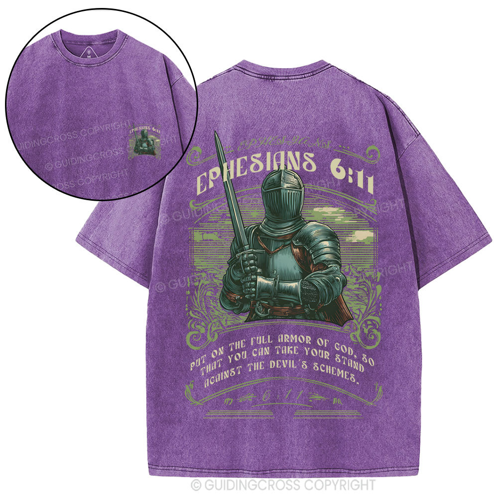 Put On The Full Armor Of God Christian Washed T-Shirt