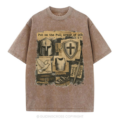 Put On The Full Armor Of God Christian Washed T-Shirt
