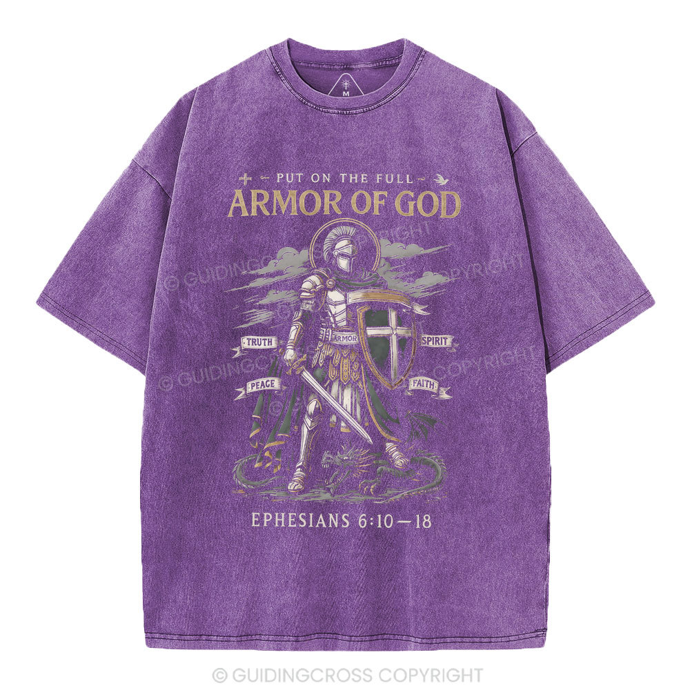 Put On The Full Armor Of God Christian Washed T-Shirt