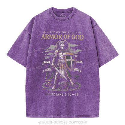Put On The Full Armor Of God Christian Washed T-Shirt