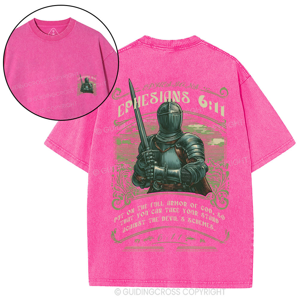 Put On The Full Armor Of God Christian Washed T-Shirt