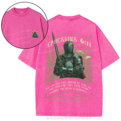 Put On The Full Armor Of God Christian Washed T-Shirt