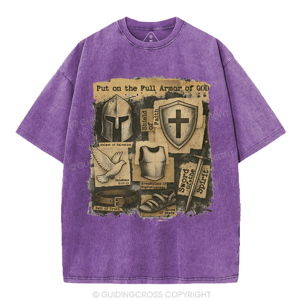 Put On The Full Armor Of God Christian Washed T-Shirt
