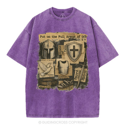 Put On The Full Armor Of God Christian Washed T-Shirt