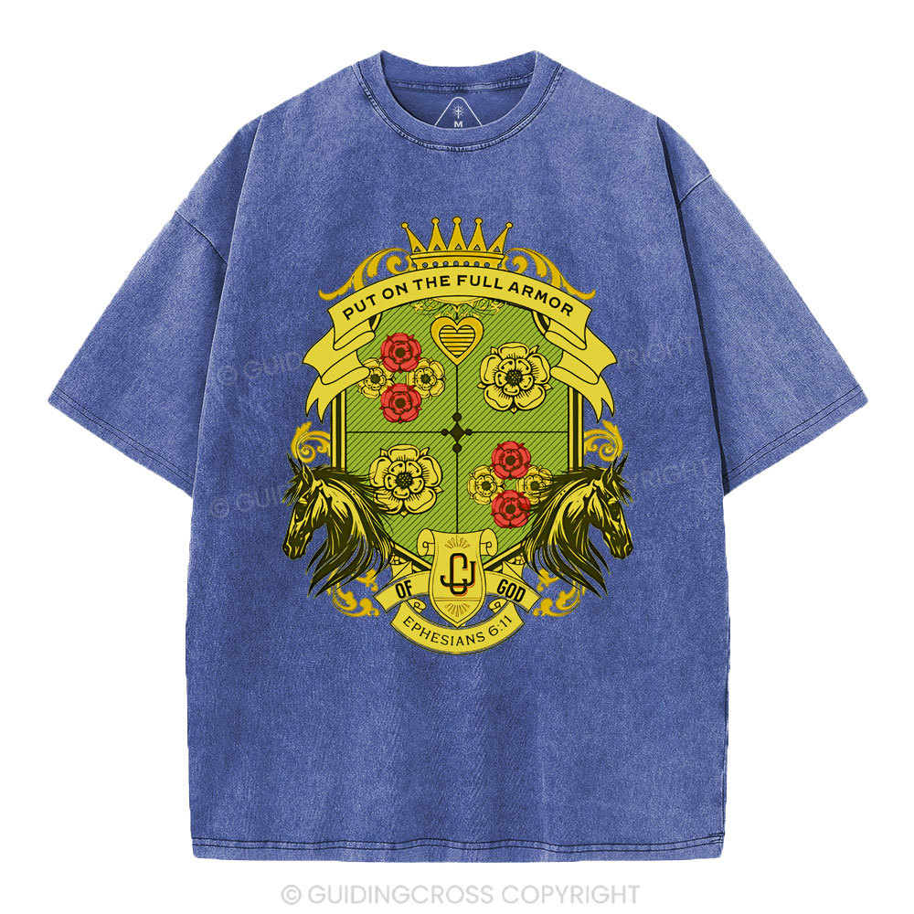 Put On The Full Armor Of God Christian Washed T-Shirt