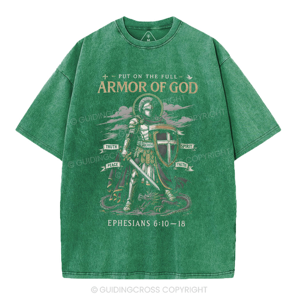 Put On The Full Armor Of God Christian Washed T-Shirt
