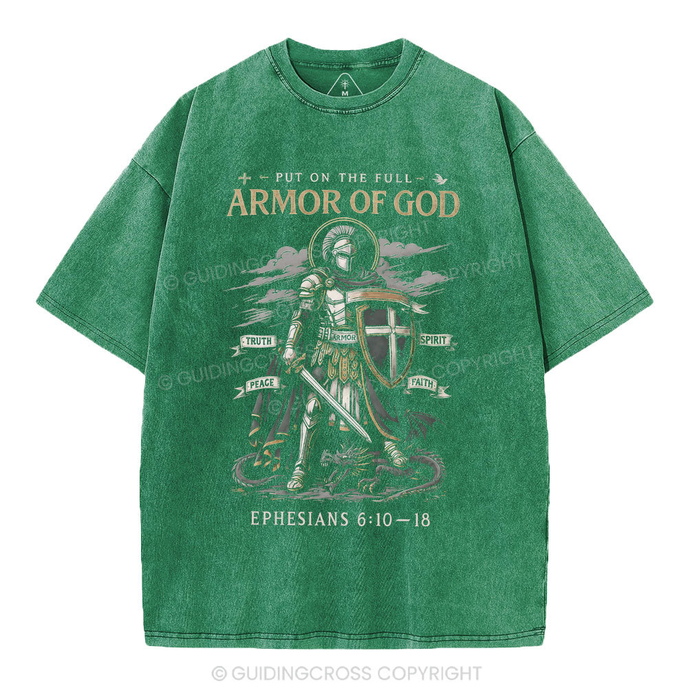 Put On The Full Armor Of God Christian Washed T-Shirt