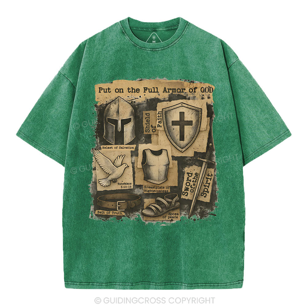 Put On The Full Armor Of God Christian Washed T-Shirt