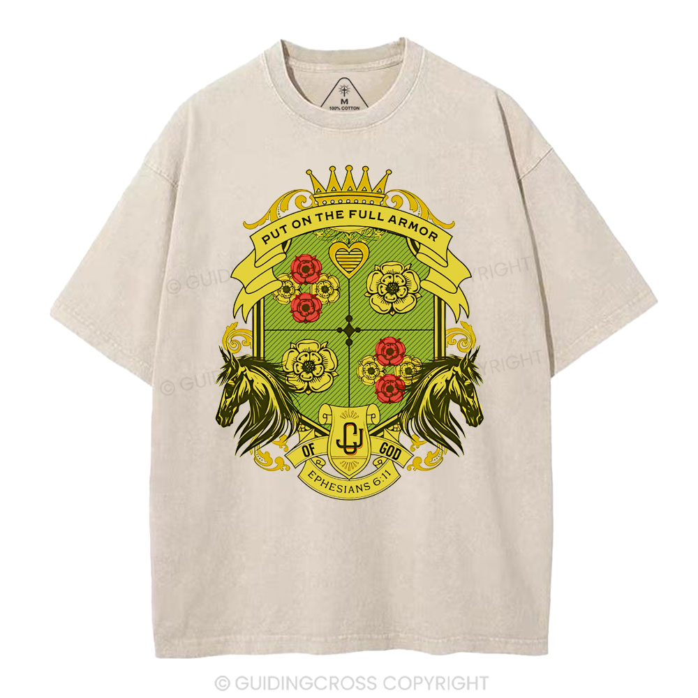 Put On The Full Armor Of God Christian Washed T-Shirt