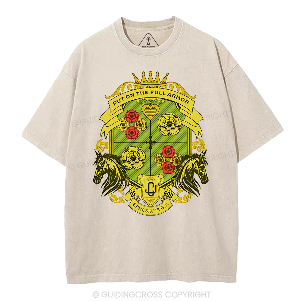 Put On The Full Armor Of God Christian Washed T-Shirt