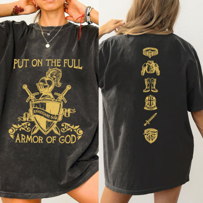 Put On The Full Armor Of God Christian Washed T-Shirt