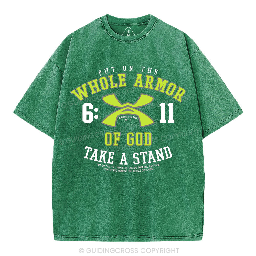 Put On The Whole Armor Christian Washed T-Shirt