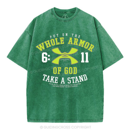 Put On The Whole Armor Christian Washed T-Shirt