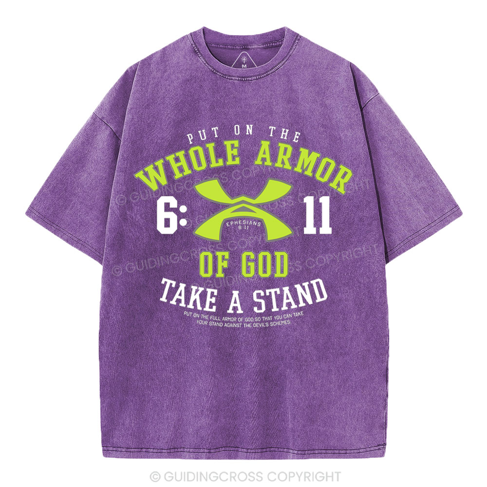 Put On The Whole Armor Christian Washed T-Shirt