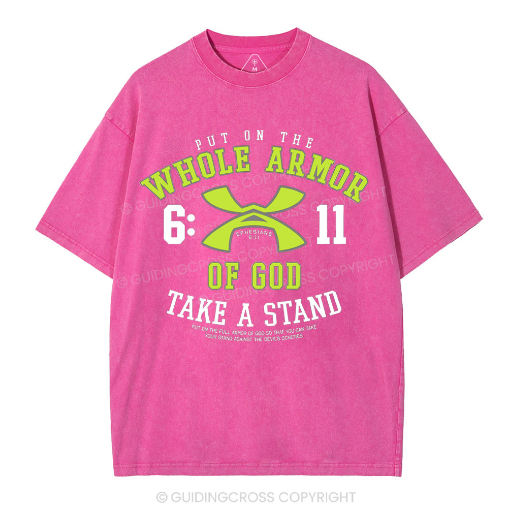Put On The Whole Armor Christian Washed T-Shirt