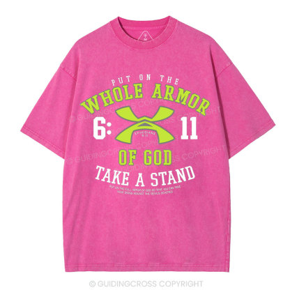 Put On The Whole Armor Christian Washed T-Shirt
