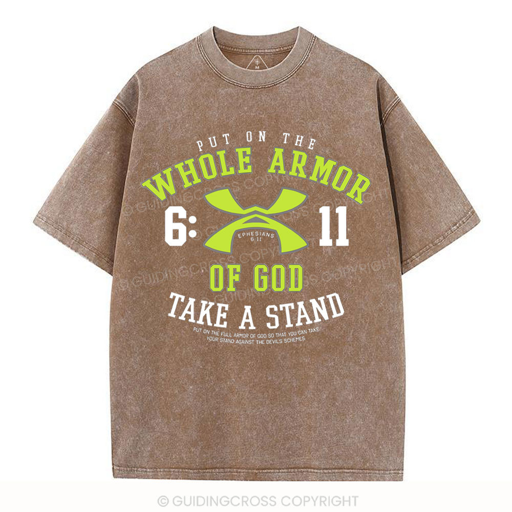 Put On The Whole Armor Christian Washed T-Shirt