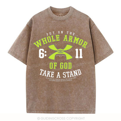 Put On The Whole Armor Christian Washed T-Shirt