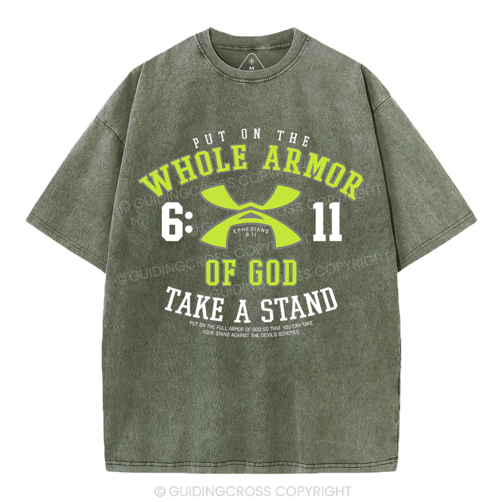Put On The Whole Armor Christian Washed T-Shirt