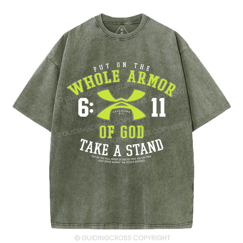 Put On The Whole Armor Christian Washed T-Shirt