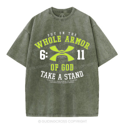 Put On The Whole Armor Christian Washed T-Shirt
