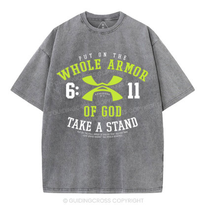 Put On The Whole Armor Christian Washed T-Shirt