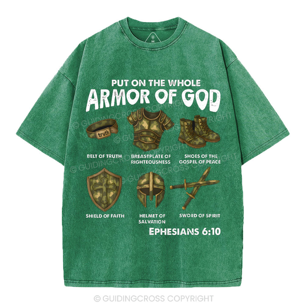 Put On The Whole Armor Of God Christian Washed T-Shirt