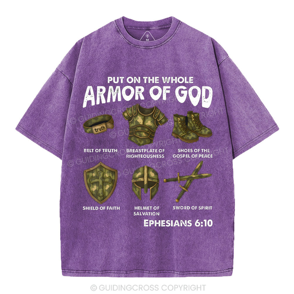 Put On The Whole Armor Of God Christian Washed T-Shirt