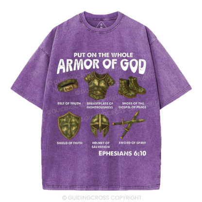 Put On The Whole Armor Of God Christian Washed T-Shirt