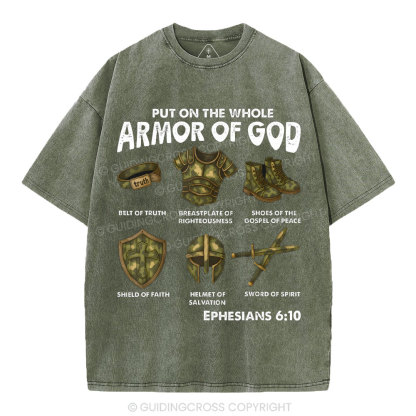Put On The Whole Armor Of God Christian Washed T-Shirt