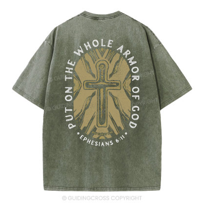 Put On The Whole Armor Of God Christian Washed T-Shirt