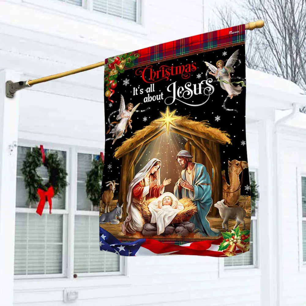 Christmas It’s All About Jesus Flag