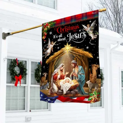 Christmas It’s All About Jesus Flag