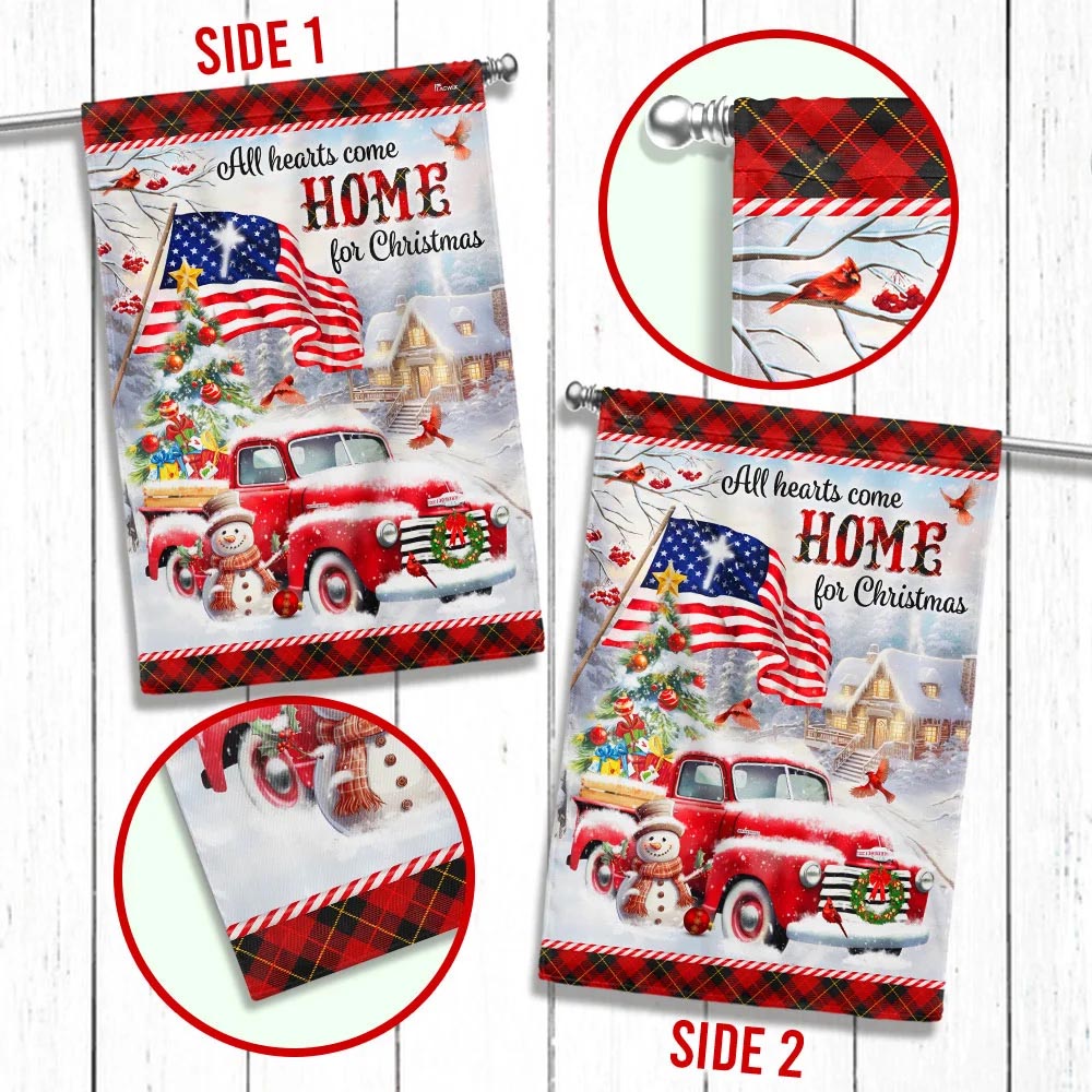 All Hearts Come Home For Christmas Flag
