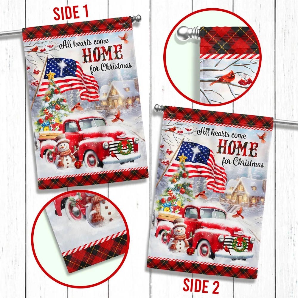 All Hearts Come Home For Christmas Flag