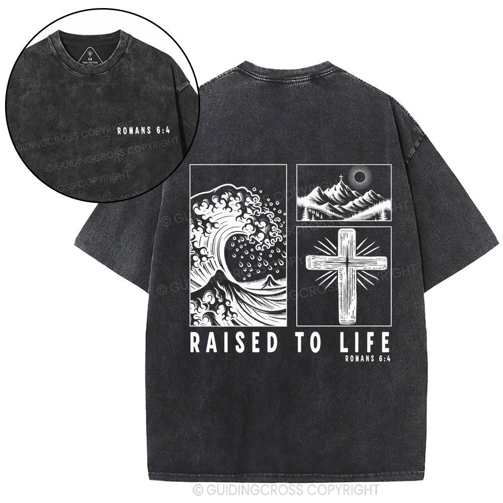 Raised To Life Christian Washed T-Shirt