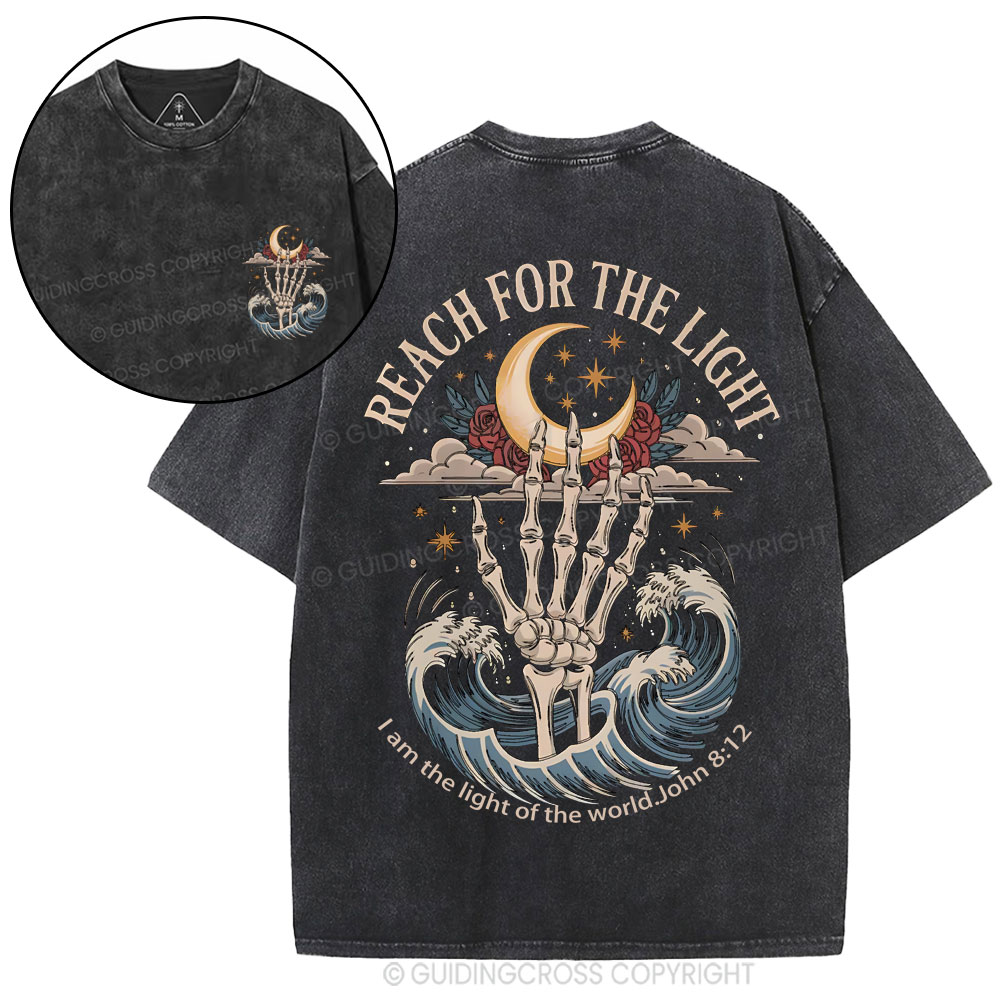 Reach For The Light Christian Washed T-Shirt