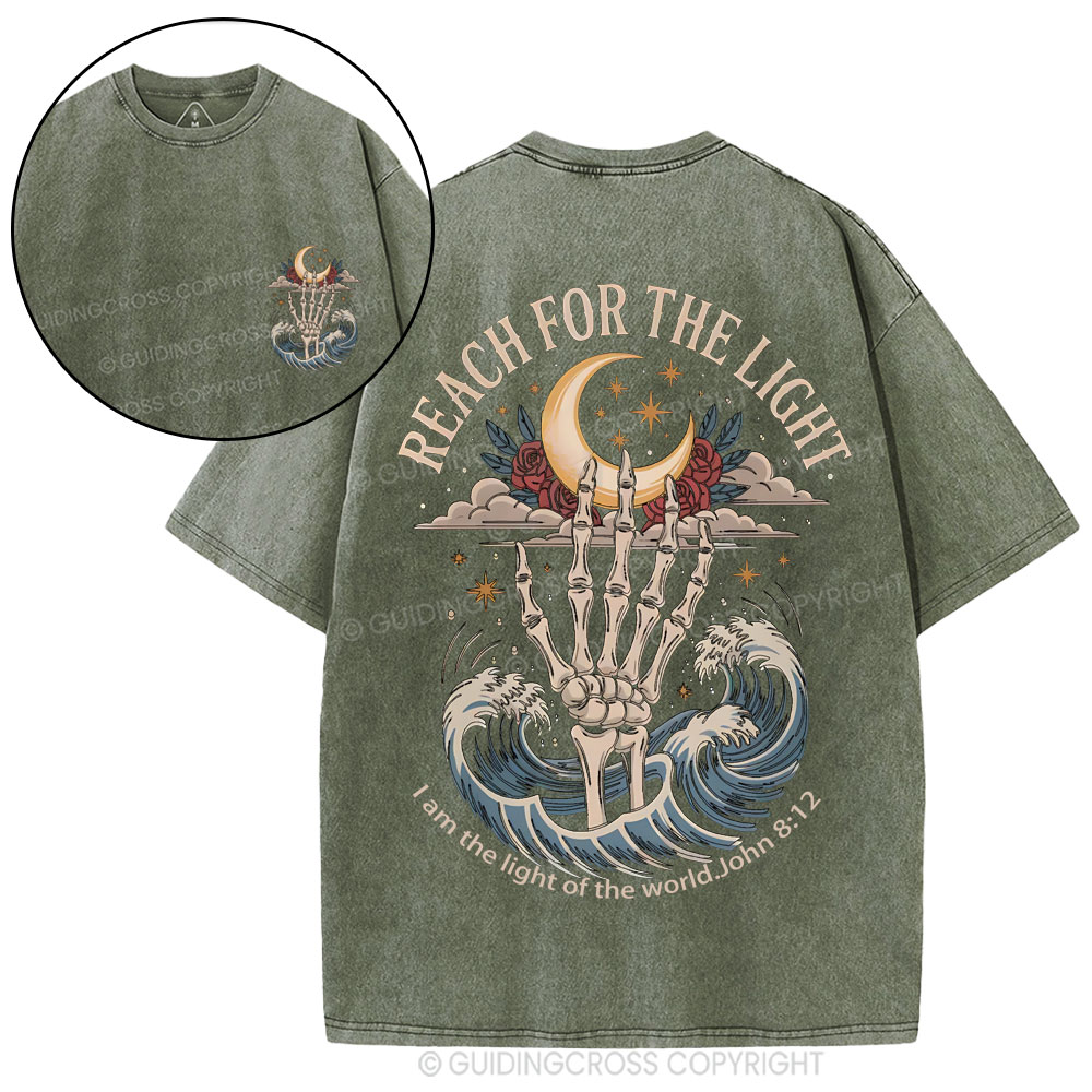Reach For The Light Christian Washed T-Shirt