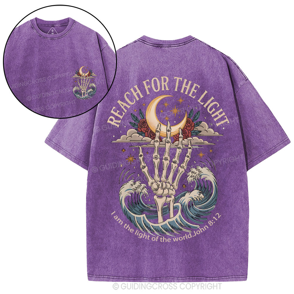 Reach For The Light Christian Washed T-Shirt