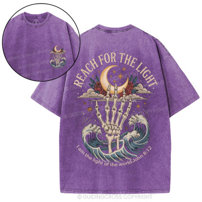 Reach For The Light Christian Washed T-Shirt