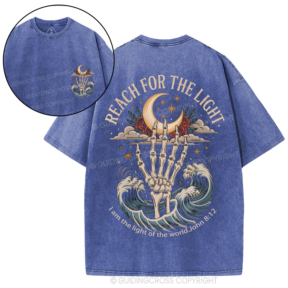 Reach For The Light Christian Washed T-Shirt