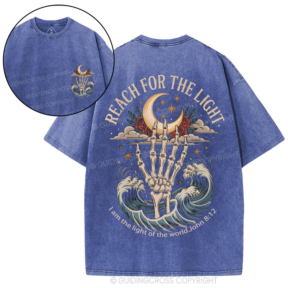 Reach For The Light Christian Washed T-Shirt