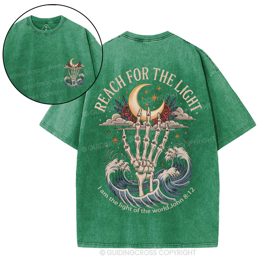 Reach For The Light Christian Washed T-Shirt