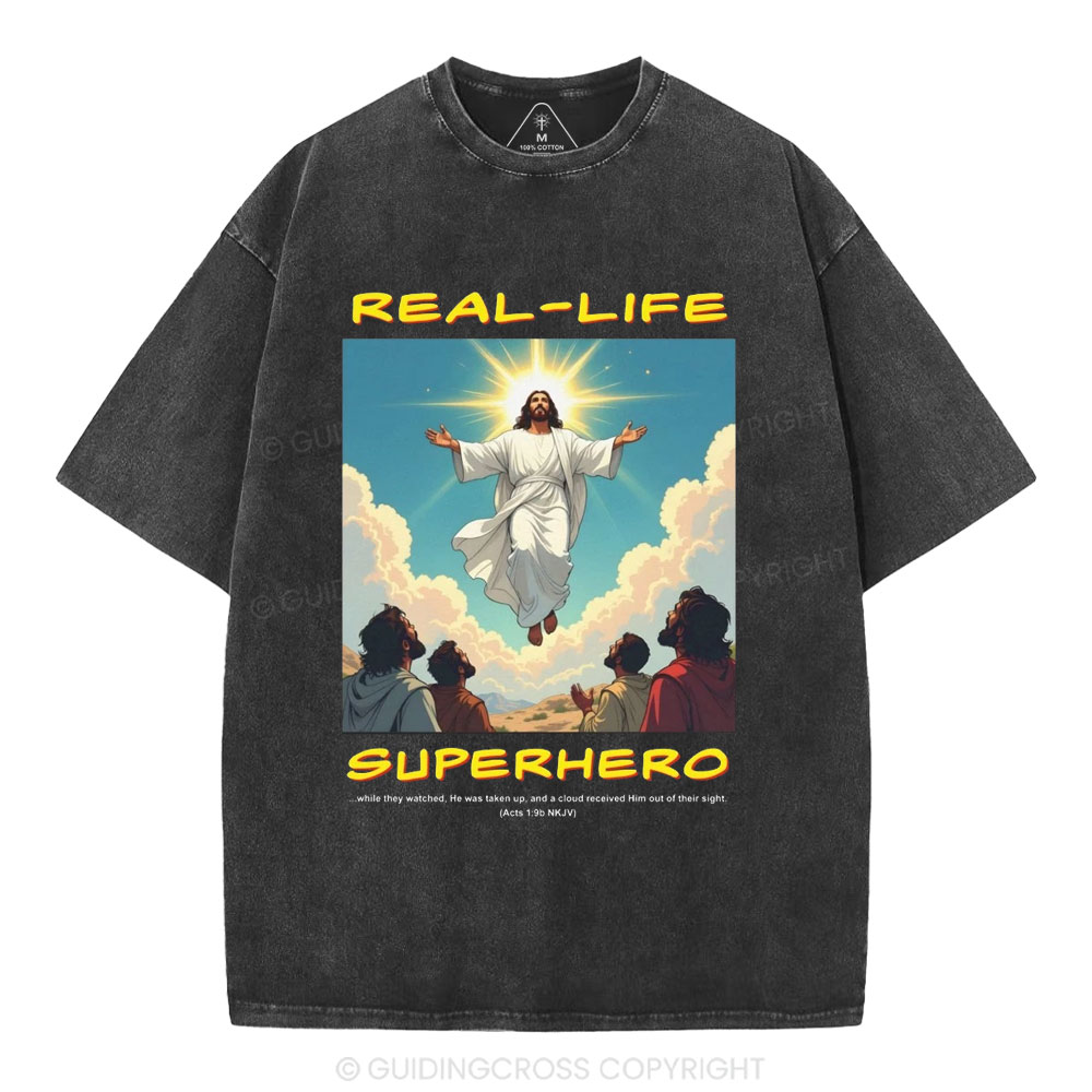 Real Life Superhero Christian Washed T-Shirt