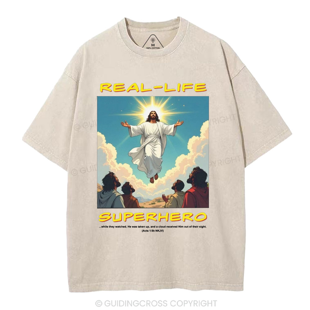 Real Life Superhero Christian Washed T-Shirt